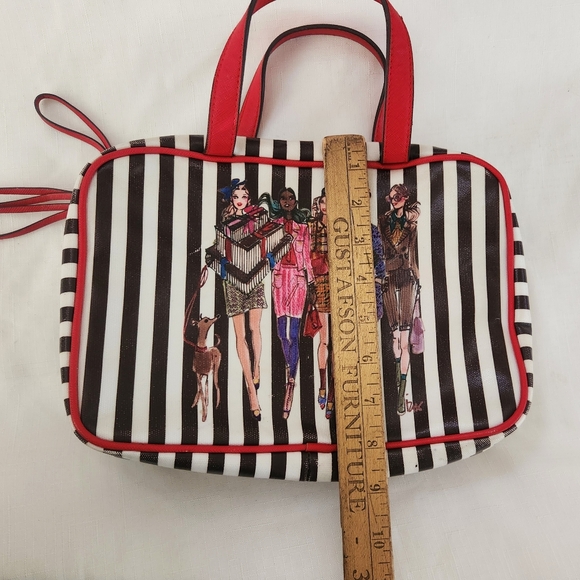 Henri Bendel Iconic Red Brown Runway Model Travel Weekender Hanging Bag w/Hook! - Picture 3 of 14